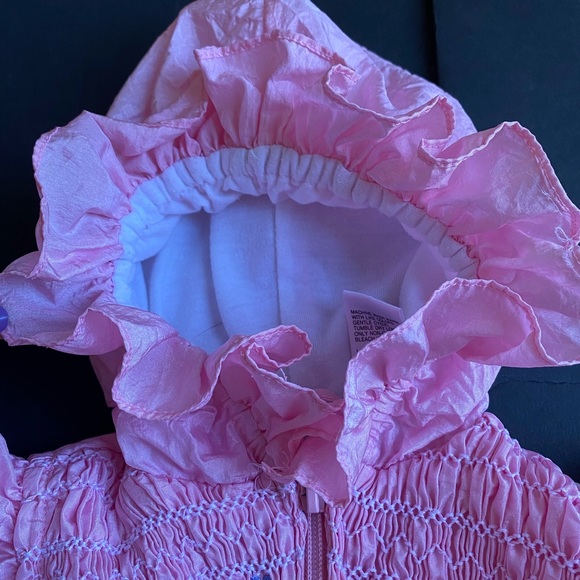 Vintage Baby Girl Jacket Hood Rose Pink Zip Size 12 Months - Picture 7 of 15